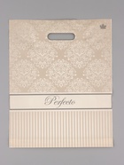 Пакет подарочный Перфекто Бежевое серебро  37 х 30 см 90 мкм (комплект 25 шт) - фото 68182983