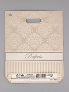 Пакет подарочный Перфекто Бежевое серебро  37 х 30 см 90 мкм (комплект 25 шт) - фото 68182984