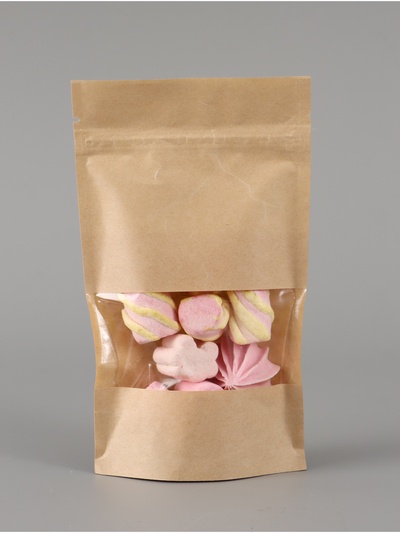 Пакет дой-пак бумажный с окном 11 × 18.5 см