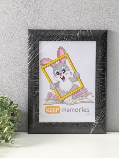 Фоторамка для фото 21×30 см Keep memories Luxe Elegance, с ножкой, пластик, чёрный, (пластиковый экран)