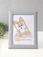 Фоторамка для фото 21×30 см Keep memories Luxe Elegance, с ножкой, пластик, серо-голубой, (пластиковый экран) - фото 809461693