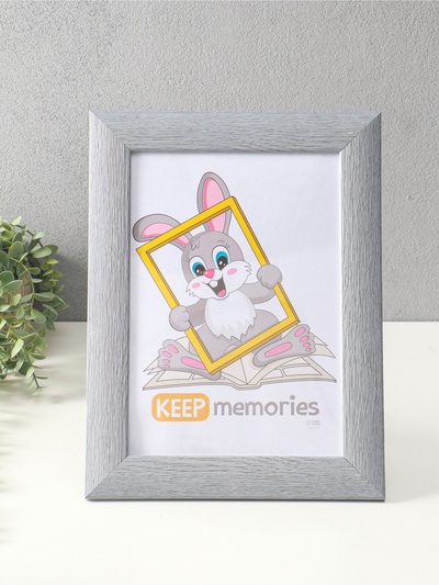 Фоторамка для фото 21×30 см Keep memories Luxe Elegance, с ножкой, пластик, серо-голубой, (пластиковый экран)