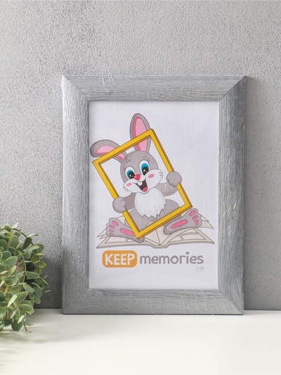 Фоторамка для фото 21×30 см Keep memories Luxe Elegance, с ножкой, пластик, серо-голубой, (пластиковый экран)