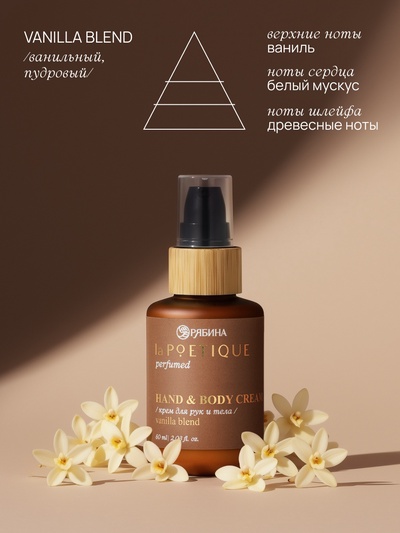 Крем для рук и тела парфюмированный, аромат Vanilla blend, 60 мл, laPOETIQUE
