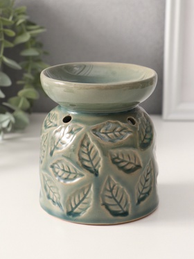 {{photo.Alt || photo.Description || 'УЦЕНКА Аромалампа керамика «Листья» морская лагуна 9.5×9.5×10.8 см'}}