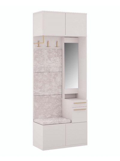 Прихожая «Николь – 1», 900×400×2400 мм, цвет кашемир/ручки сатиновое золото