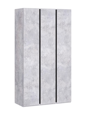 Шкаф трёхстворчатый «Дели–3», 1200×550×2300 мм, цвет цемент светлый/чёрный