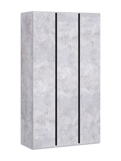 Шкаф трёхстворчатый «Дели-3», 1200×550×2300 мм, цвет цемент светлый/чёрный