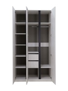 Шкаф трёхстворчатый «Дели–3», 1200×550×2300 мм, цвет цемент светлый/чёрный - фото 121582160