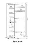 Шкаф 3-х створчатый Винтер-3 винтерберг / темно серый 10940405