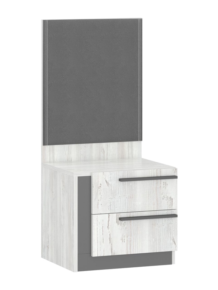 Тумба прикроватная «Винтер – 12», с мягким элементом, 450×420×1000 мм, цвет винтерберг/замша спейс графит - Фото 1