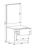Тумба прикроватная «Винтер – 12», с мягким элементом, 450×420×1000 мм, цвет винтерберг/замша спейс графит - Фото 2