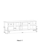 Тумба под ТВ «Некст – 1», 1480×400×500 мм, цвет винтерберг/чёрный - Фото 2