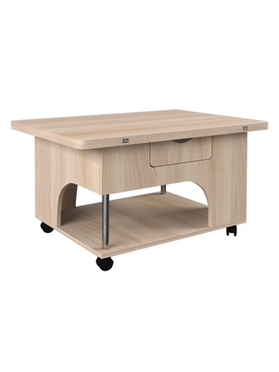 Стол трансформер раскладной «Стэп» 900×600×520 (900×1200×760) мм, ясень шимо светлый