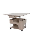 Стол трансформер раскладной «Стэп» 900×600×520 (900×1200×760) мм, ясень шимо светлый - Фото 6