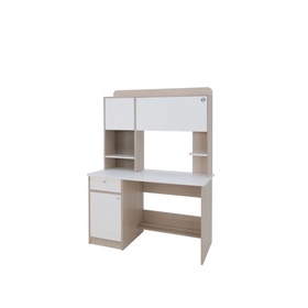 Стол компьютерный «Котофей», 1240×600×1700 мм, цвет ясень шимо светлый/белый шёлк