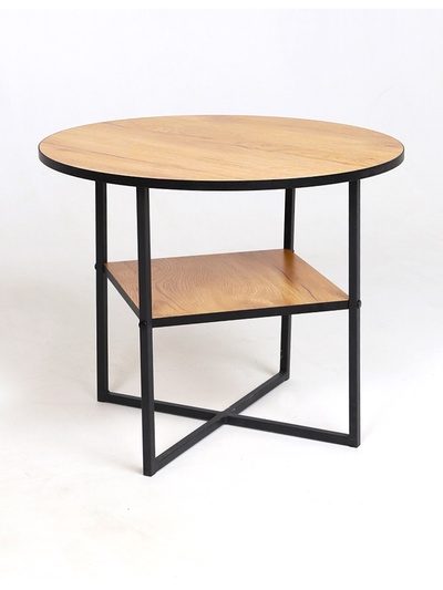 Столик кофейный «Берген – 15», 600×600×600 мм, цвет дуб крафт золотой/ чёрный