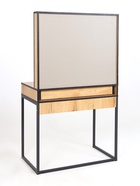 Столик туалетный с зеркалом «Берген-2», 800×450×1400 мм, цвет дуб крафт золотой, чёрный - Фото 3