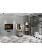 Столик туалетный с зеркалом «Берген–2», 800×450×1400 мм, цвет дуб крафт золотой, чёрный - Фото 11