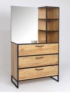 Комод для хранения «Виртон – 3», с надстройкой, 900×400×1600 мм, цвет дуб крафт золотой/чёрный - Фото 3