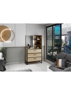 Комод для хранения «Виртон – 3», с надстройкой, 900×400×1600 мм, цвет дуб крафт золотой/чёрный - Фото 8