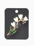 УЦЕНКА Брошь «Цветы Ландышей», цвет бело-зелёный в золоте 10986395