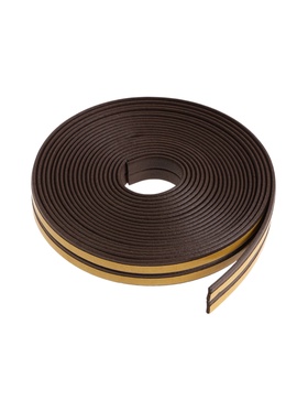 Уплотнитель резиновый ТУНДРА, профиль I, размер 9×2 мм, коричневый, в упаковке 10 м