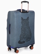 Чехол для чемодана «Кот», 20", синий - Фото 3