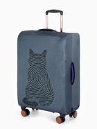 Чехол для чемодана «Кот», 28", синий - фото 68976756