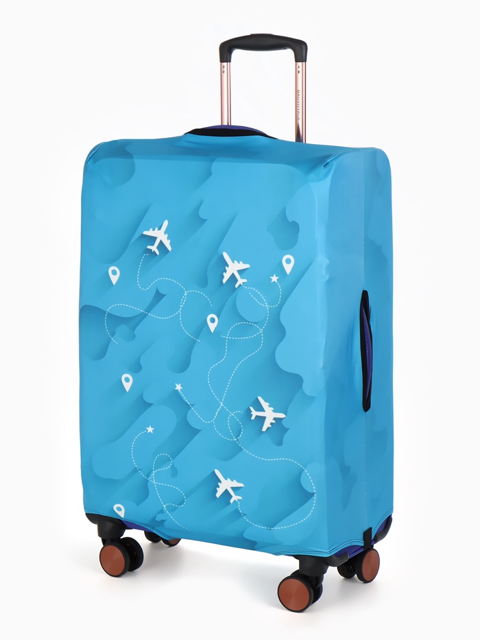 Чехол для чемодана «Самолеты», 24", голубой - Фото 1