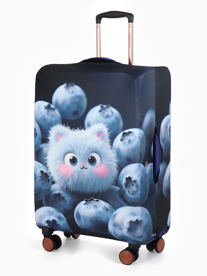 Чехол для чемодана «Пушистик», 20", синий - Фото 1