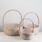 УЦЕНКА Корзина плетёная для хранения, ива, овальная, бежевая, набор 3 шт. 10986509