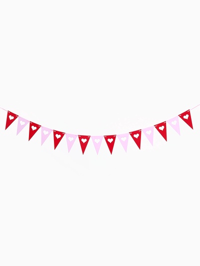 Гирлянда-флажки на ленте «Сердечки», 2,5 м