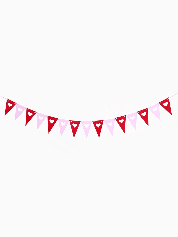 Гирлянда-флажки на ленте «Сердечки», 2,5 м - Фото 1