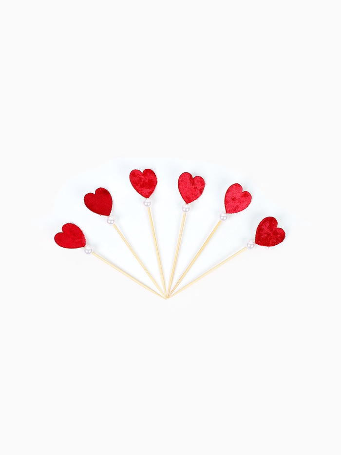 Шпажки для канапе «Сердечки», 6 шт - Фото 1