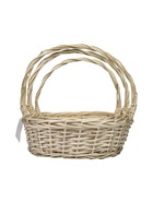 УЦЕНКА Набор корзин (ива): 36×28xH13xHH36; 31×23xH12xHH31; 25×18xH10xHH26, 3 шт. Выбеленный 1091660 10986512