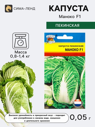 Семена Капуста пекинская «Маноко», F1, 0.05 г, «УРОЖАЙ УДАЧИ»