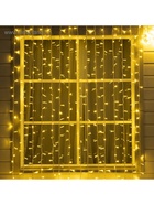 УЦЕНКА Гирлянда «Занавес» 2×6 м, IP65, УМС, белая нить каучук, 1000 LED, свечение тёплое белое, 220 В - Фото 1