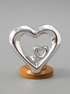 УЦЕНКА Подсвечник керамика на 1 свечу «Два сердца» серебро 11×8×12.5 см - Фото 2