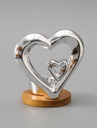 УЦЕНКА Подсвечник керамика на 1 свечу «Два сердца» серебро 11×8×12.5 см - Фото 3