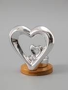 УЦЕНКА Подсвечник керамика на 1 свечу «Два сердца» серебро 11×8×12.5 см - Фото 5