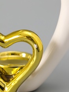 УЦЕНКА Подсвечник керамика на 1 свечу «Сердце в сердце» белое с золотом 12.7×5.5×12.2 см 10986567