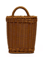 Корзина плетёная для хранения, 18×15×12 см, ручка h=10 см, пластиковая, коричневая - фото 68976899