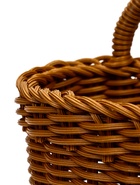 Корзина плетёная для хранения, 18×15×12 см, ручка h=10 см, пластиковая, коричневая - фото 68976901