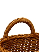 Корзина плетёная для хранения, 18×15×12 см, ручка h=10 см, пластиковая, коричневая - фото 68976902