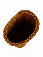 Корзина плетёная для хранения, 18×15×12 см, ручка h=10 см, пластиковая, коричневая - фото 68976903