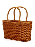 Корзина плетёная для хранения, 29×16×16 см, ручка h=17 см, пластиковая, коричневая - фото 68976904