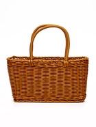 Корзина плетёная для хранения, 29×16×16 см, ручка h=17 см, пластиковая, коричневая - фото 68976905