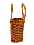 Корзина плетёная для хранения, 29×16×16 см, ручка h=17 см, пластиковая, коричневая - фото 68976906