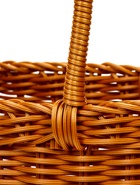 Корзина плетёная для хранения, 29×16×16 см, ручка h=17 см, пластиковая, коричневая - фото 68976908